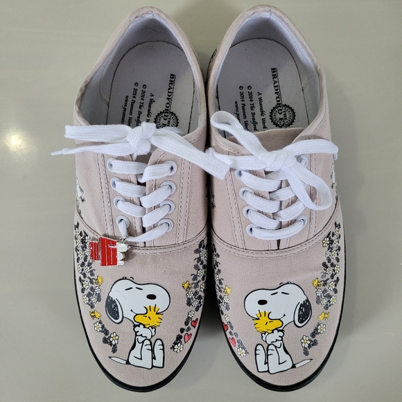 SNOOPY & WOODSTOCK Floral Canvas Sneakers Womens 10 THE BRADFORD EXCHANGE - Picture 3 of 14